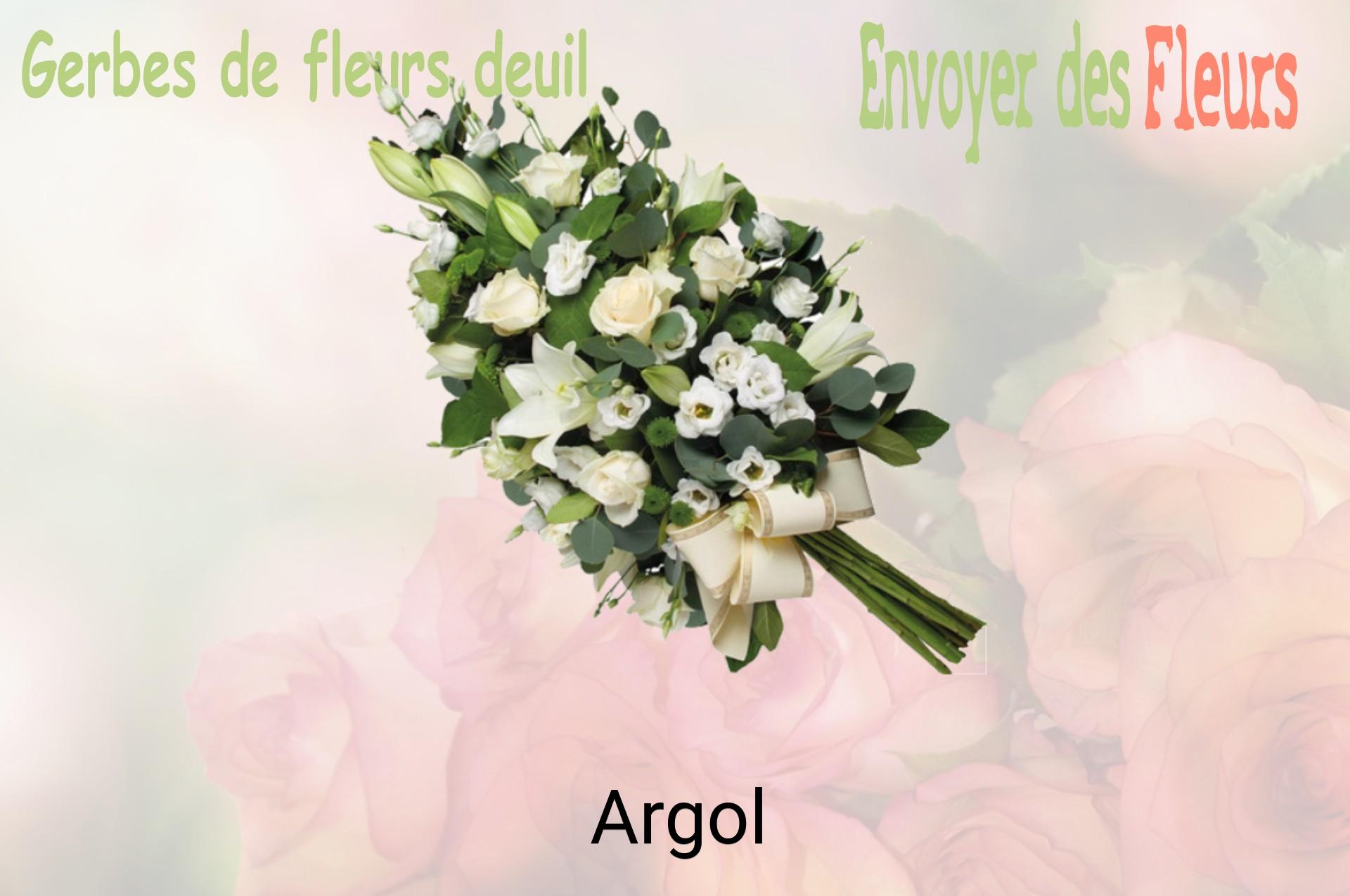 Gerbe de fleurs de deuil livrée à Argol